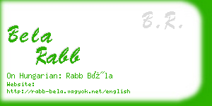 bela rabb business card